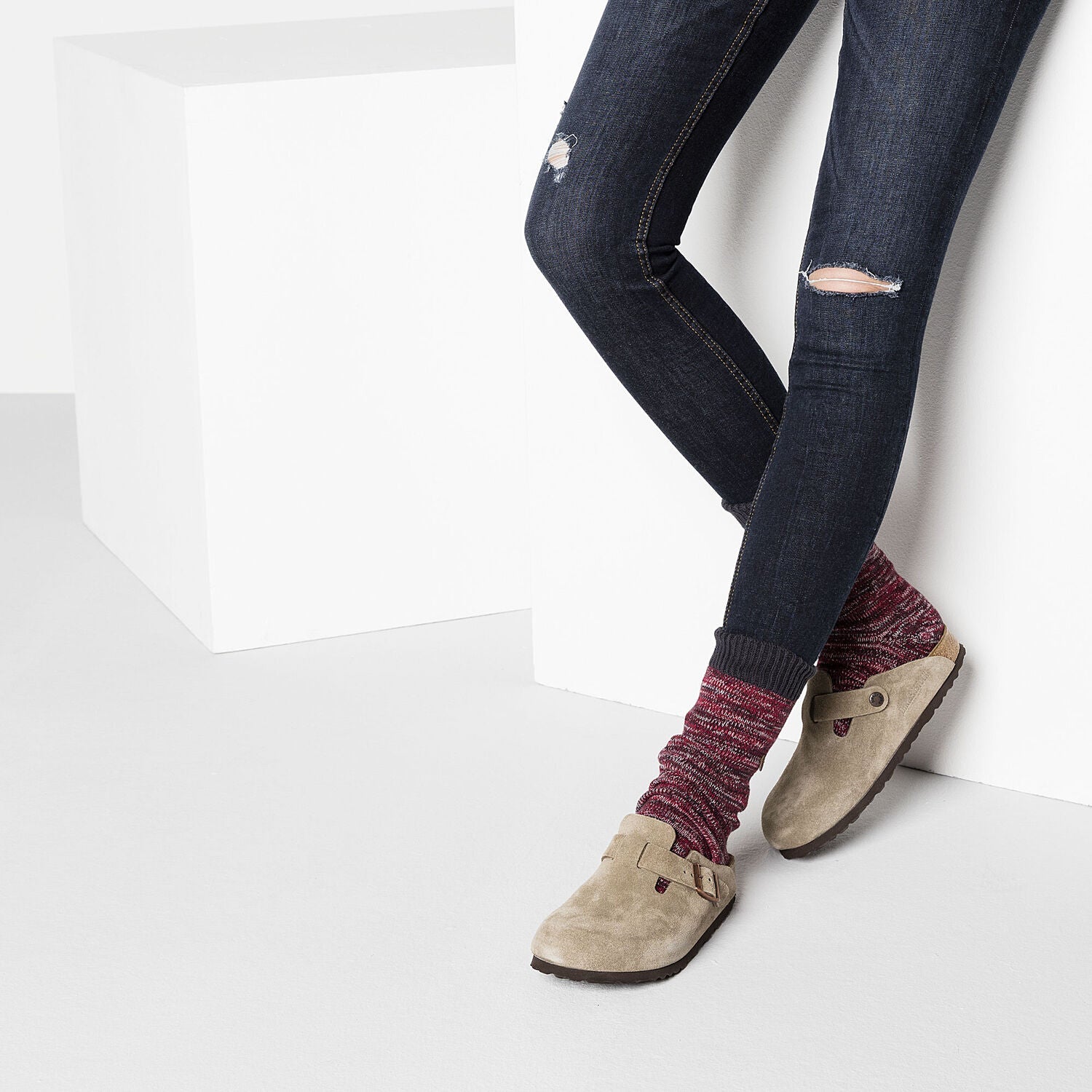 Boston | Soft Footbed | Suede | Taupe - Image 2