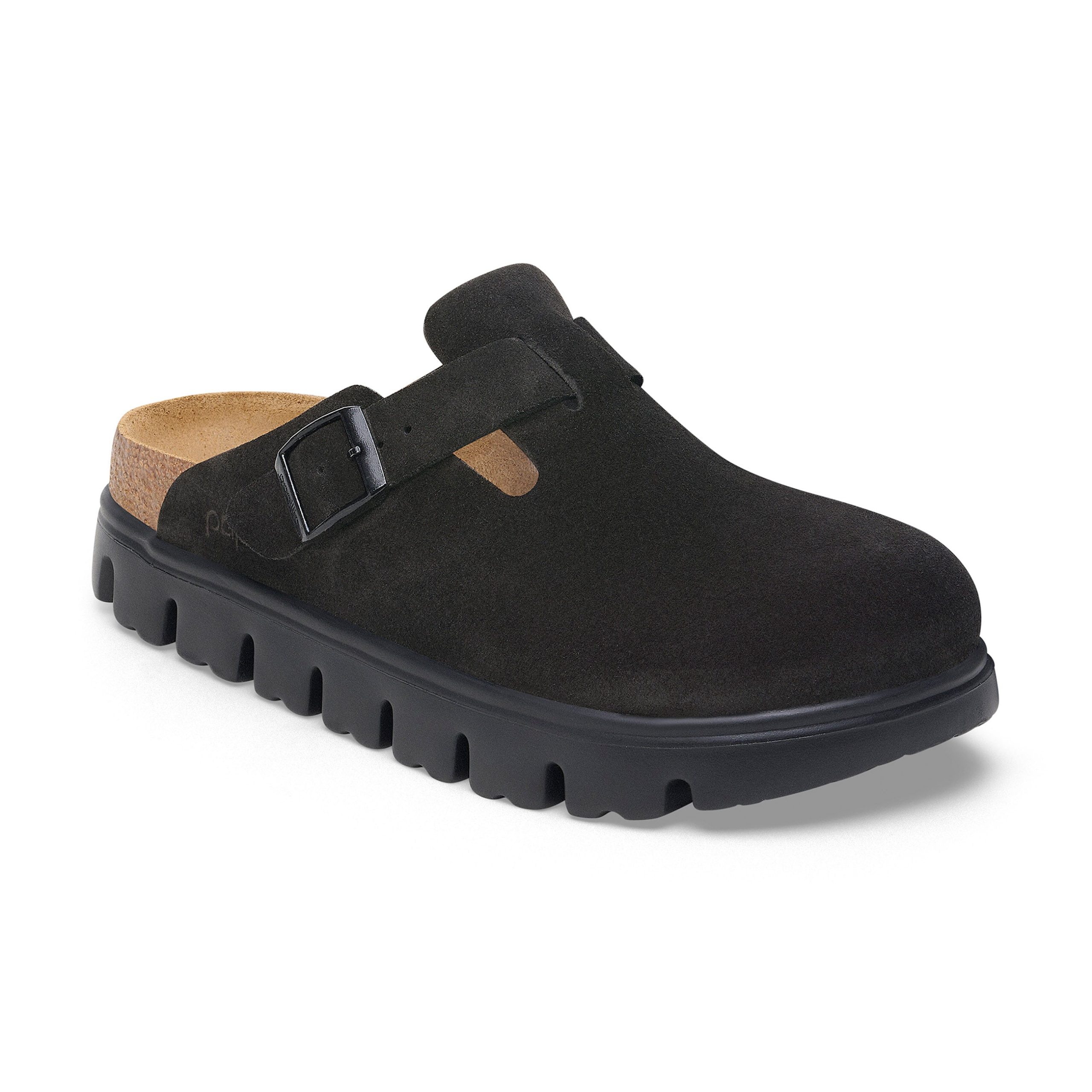 Boston Chunky Black Suede Leather