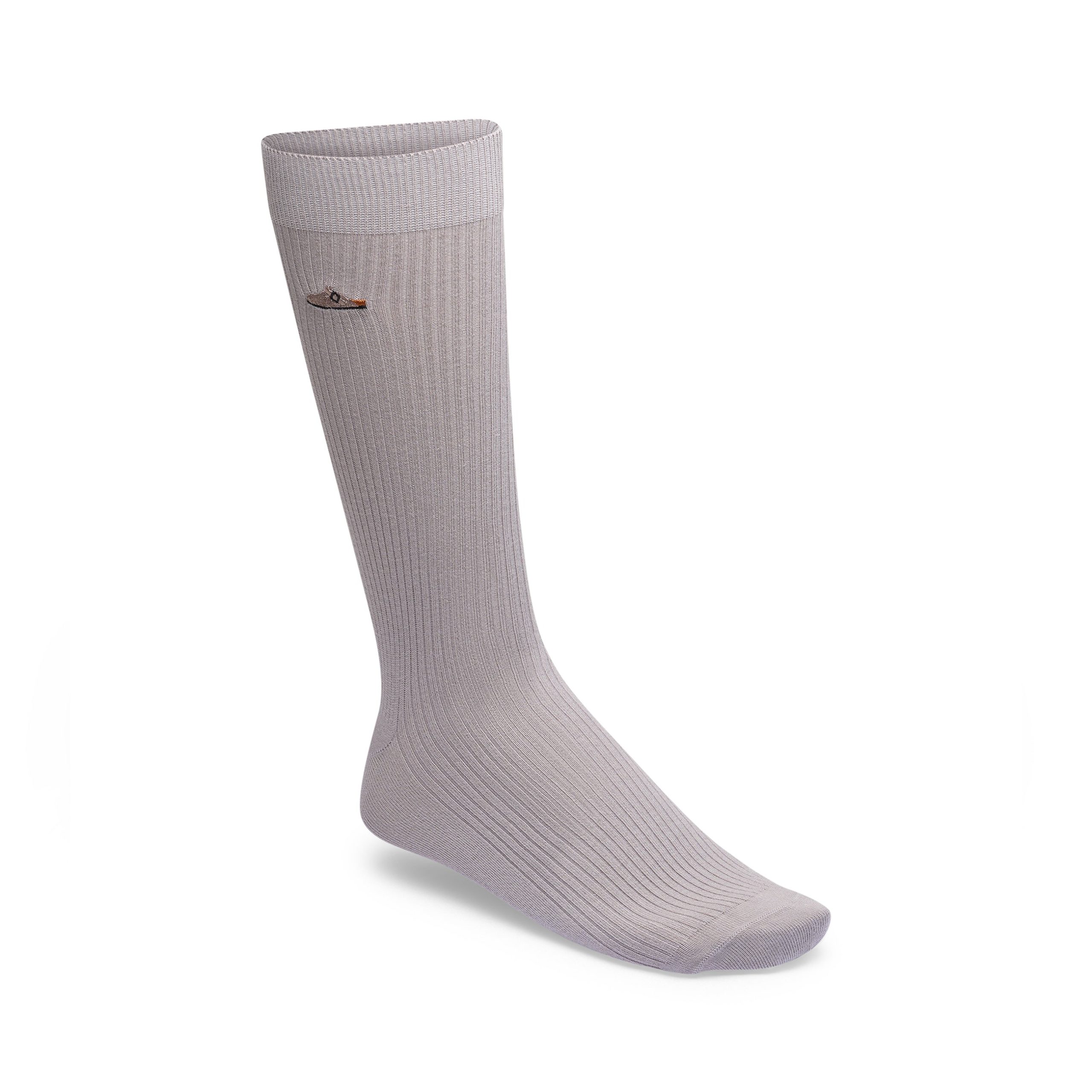 Cotton Rib Socks Stone Coin