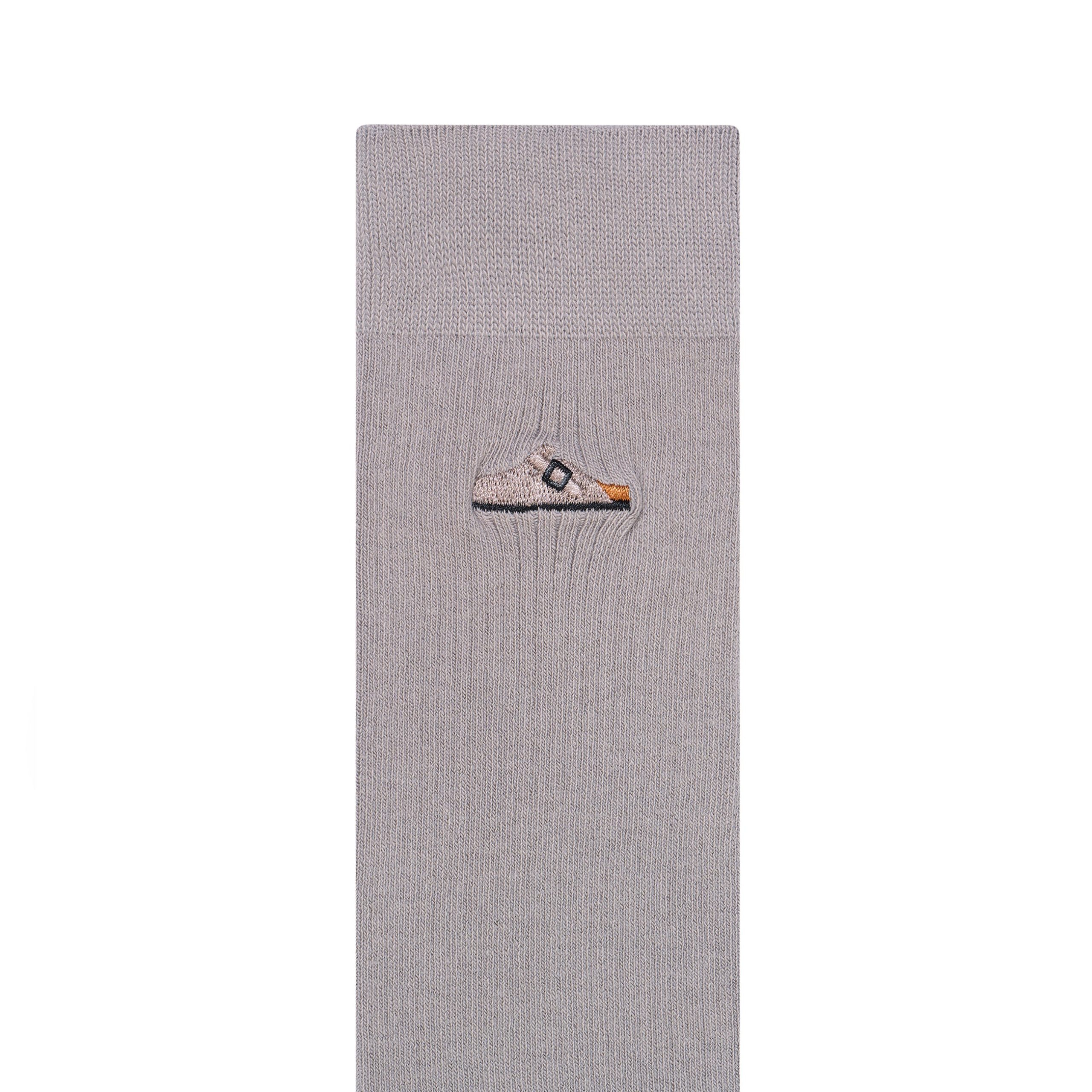 Cotton Rib Socks Stone Coin - Image 2