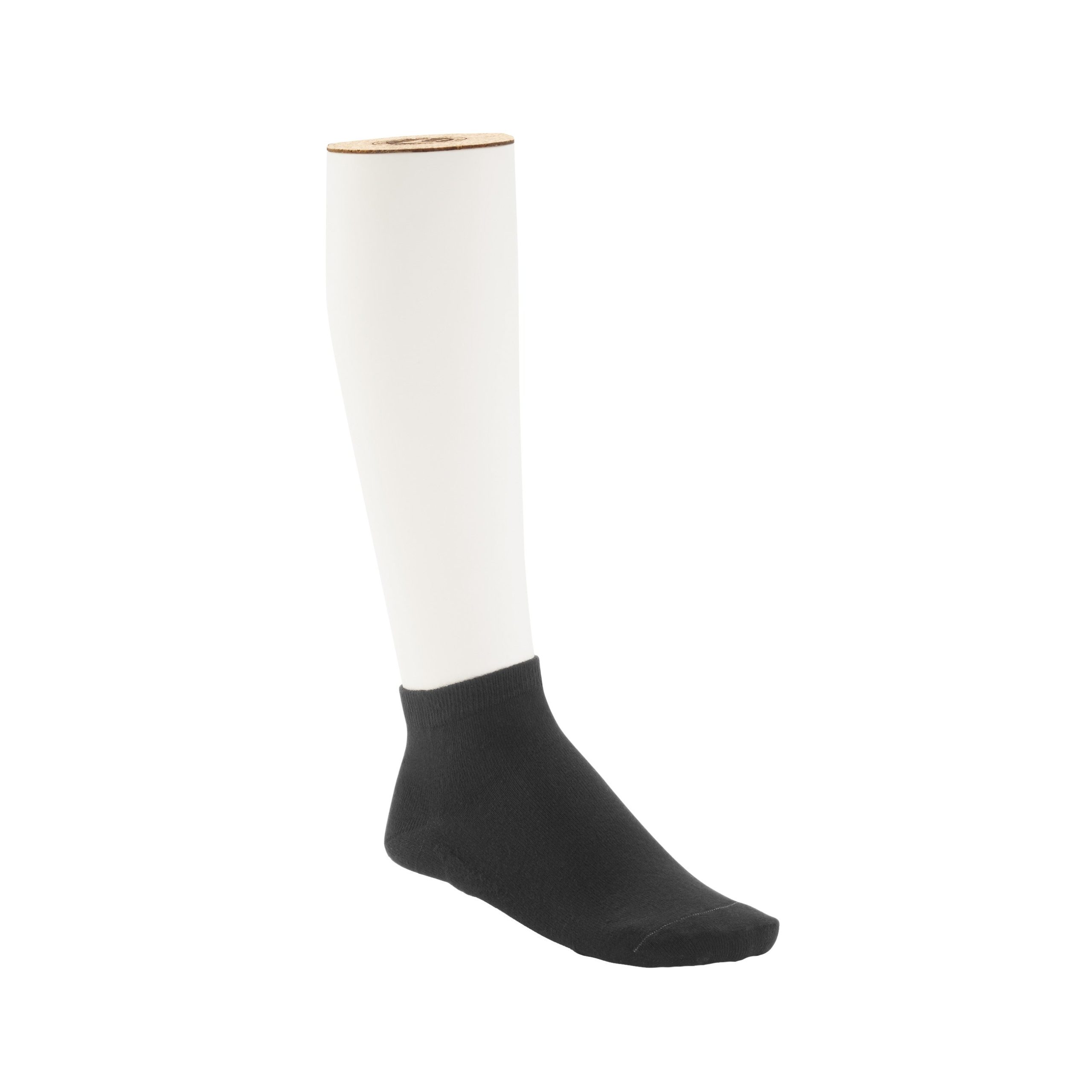 Cotton Sole Sneaker Socks Mens 2-Pack Black